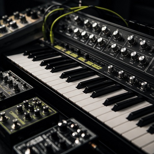 Synthesizers, pedals, and cables from the selected Chepstonius release world